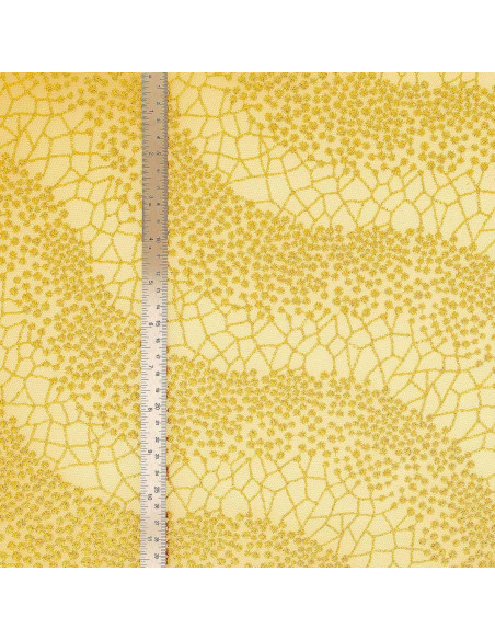 Tissu dentelle Mila - Jaune moutarde