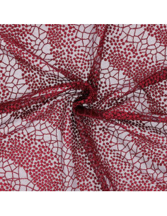 Tissu dentelle Mila - Bordeaux