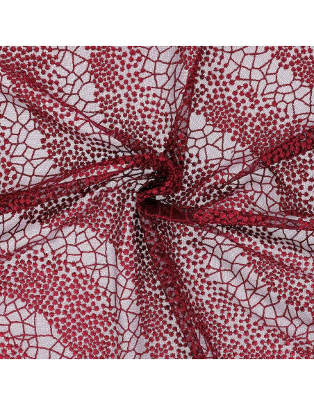 Tissu dentelle Mila - Bordeaux