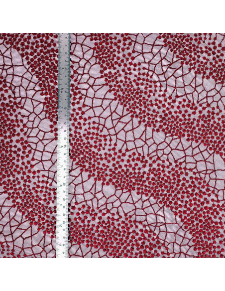 Tissu dentelle Mila - Bordeaux