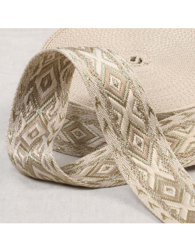 Sangle ethnique - Beige et or
