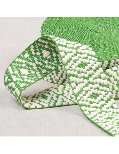 Sangle ethnique - Losange blanc et vert