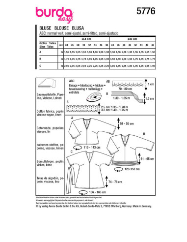 Patron de blouse - Burda 5776