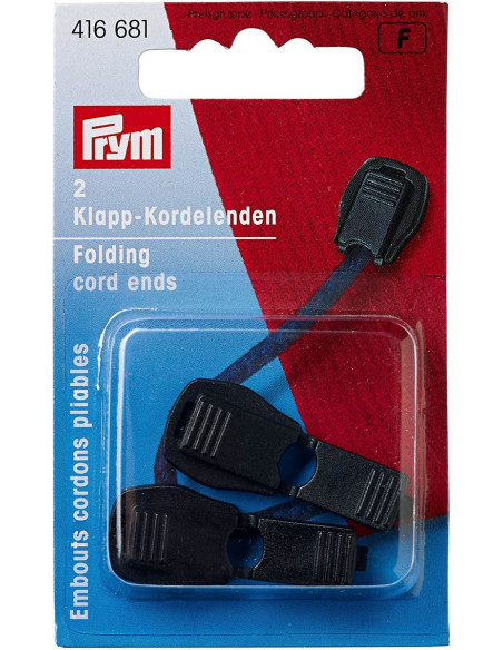 Lot de 2 embouts de cordon pliable - Noir