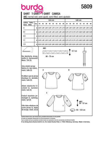 Patron de T-shirt - Burda 5809