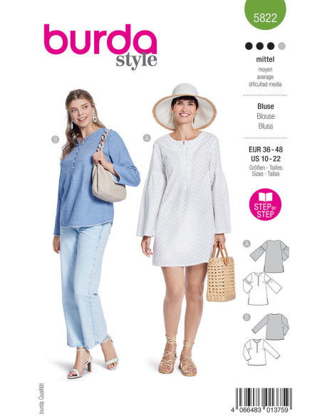 Patron de blouse - Burda 5822