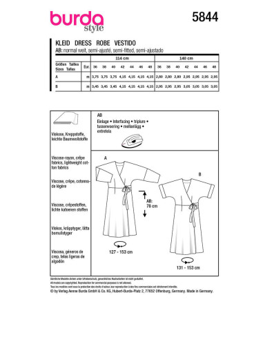 Patron de robe - Burda 5844