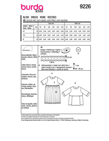 Patron de robe et haut - Burda 9226