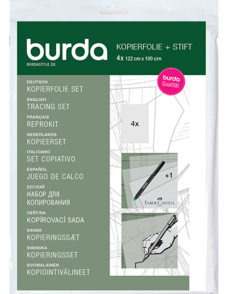 Film plastique reprokit avec crayon Burda