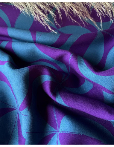 Tissu twill de viscose Purple retro - My Dress Made