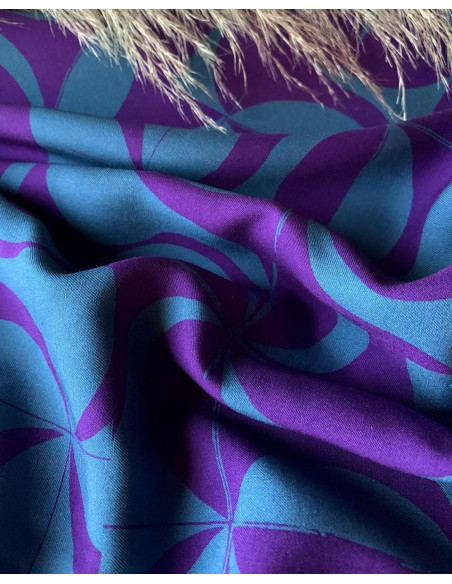 Tissu twill de viscose Purple retro - My Dress Made