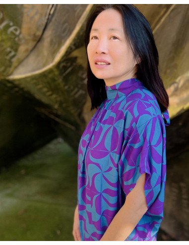 Tissu twill de viscose Purple retro - My Dress Made