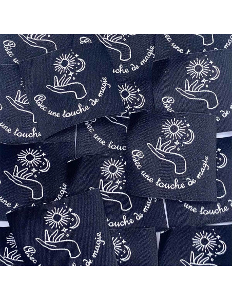 Lot de 5 étiquettes tissées à coudre Avec une touche de magie