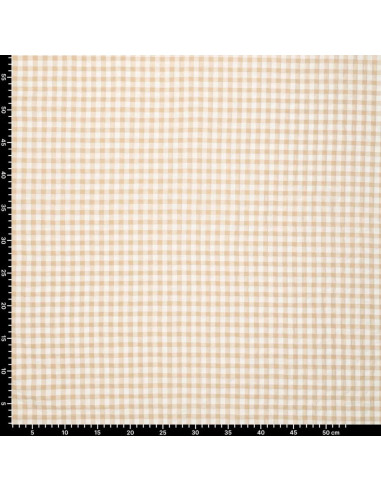 Tissu Seersucker à carreaux - Beige