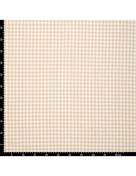 Tissu Seersucker à carreaux - Beige