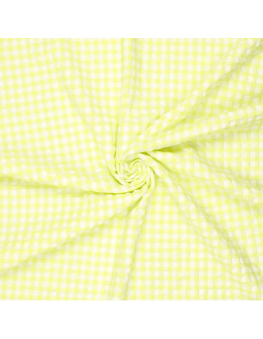 Tissu Seersucker à carreaux - Jaune