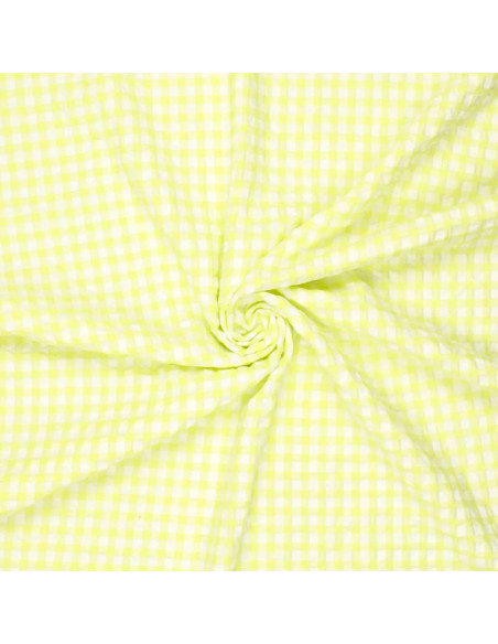 Tissu Seersucker à carreaux - Jaune