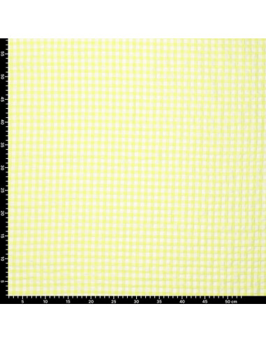 Tissu Seersucker à carreaux - Jaune