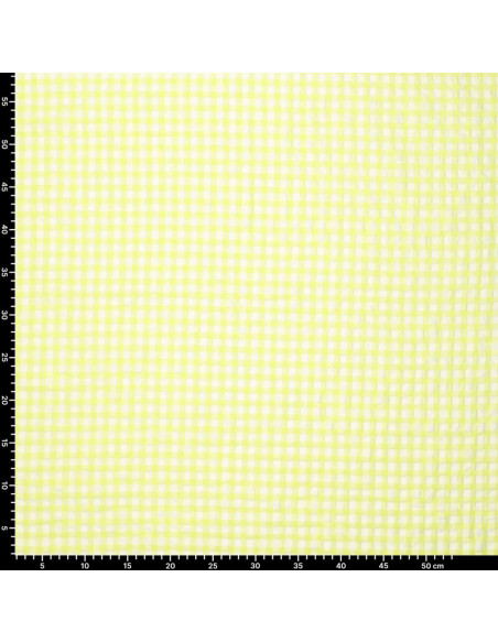 Tissu Seersucker à carreaux - Jaune