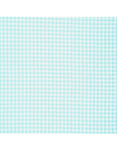 Tissu Seersucker à carreaux - Bleu turquoise 2