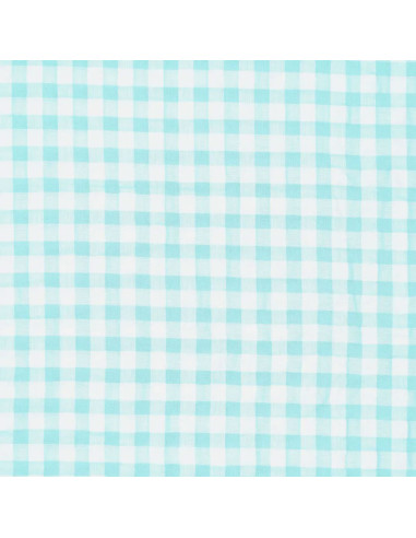 Tissu Seersucker à carreaux - Bleu turquoise