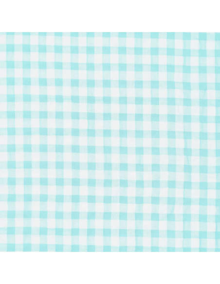 Tissu Seersucker à carreaux - Bleu turquoise