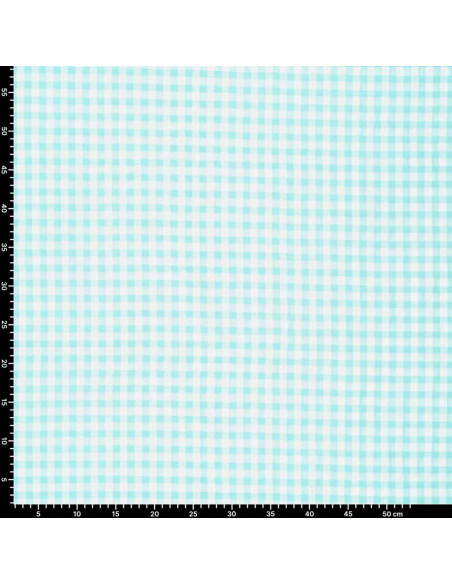 Tissu Seersucker à carreaux - Bleu turquoise