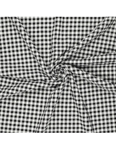 Tissu Seersucker à carreaux - Noir