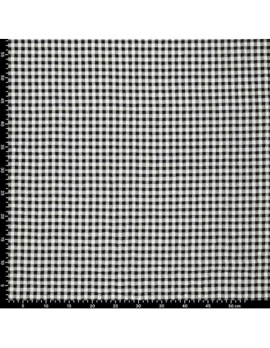 Tissu Seersucker à carreaux - Noir