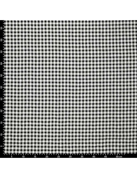 Tissu Seersucker à carreaux - Noir