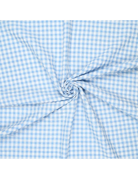 Tissu Seersucker à carreaux - Bleu