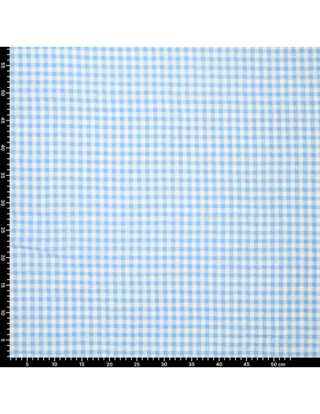 Tissu Seersucker à carreaux - Bleu