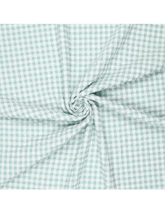 Tissu Seersucker à carreaux - Vert clair