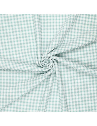 Tissu Seersucker à carreaux - Vert clair
