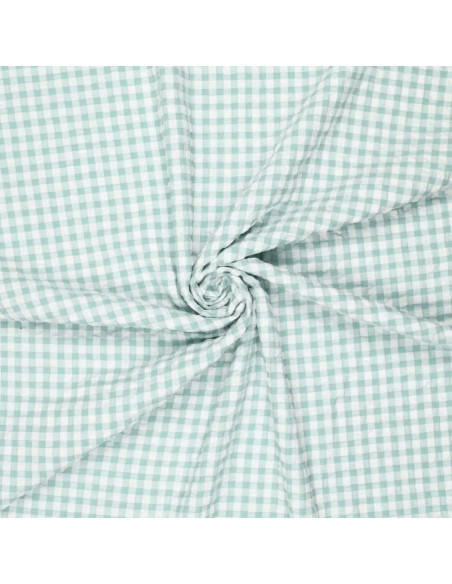 Tissu Seersucker à carreaux - Vert clair