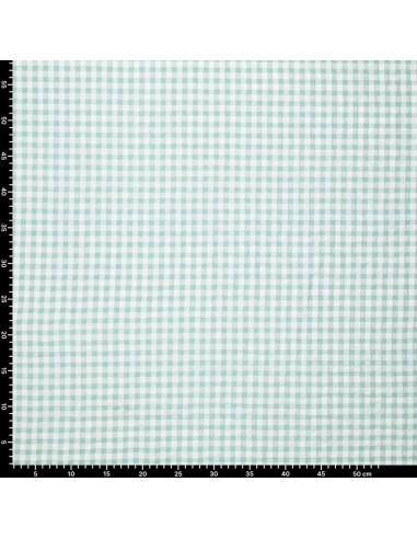 Tissu Seersucker à carreaux - Vert clair