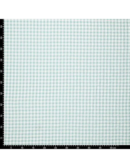 Tissu Seersucker à carreaux - Vert clair