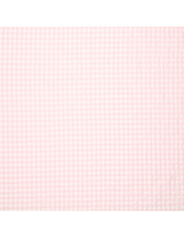 Tissu Seersucker à carreaux - Rose