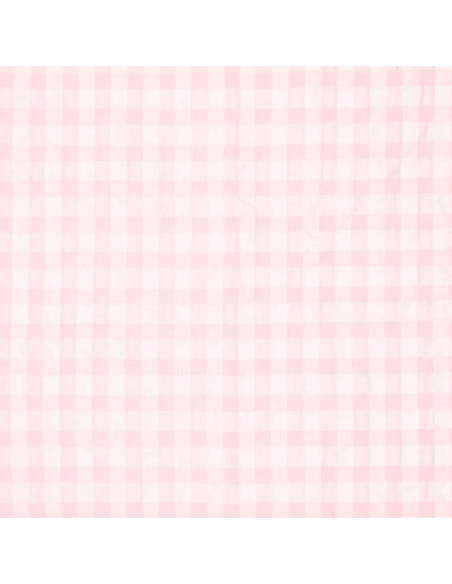 Tissu Seersucker à carreaux - Rose