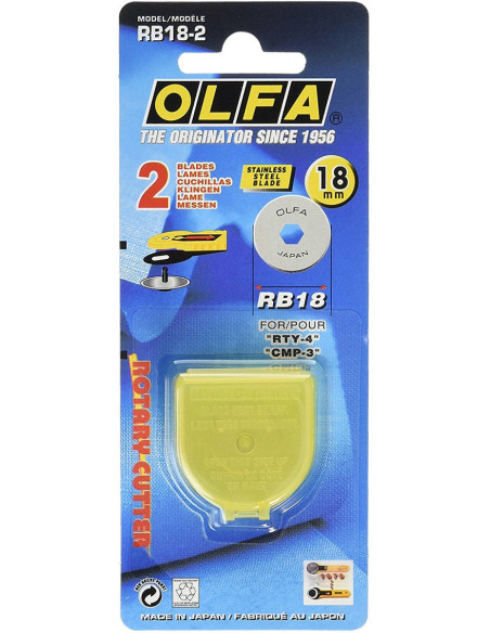 2 lames de rechange pour cutter Olfa - 18 mm