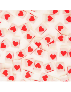 Lot de 8 étiquettes tissées - Red heart