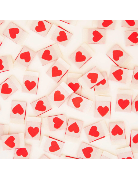 Lot de 8 étiquettes tissées - Red heart