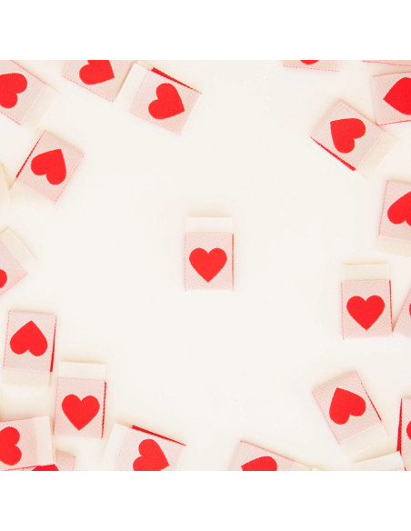 Lot de 8 étiquettes tissées - Red heart