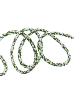 Cordon sweat fantaisie - Blanc, vert clair et vert foncé