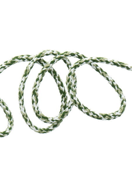 Cordon sweat fantaisie - Blanc, vert clair et vert foncé