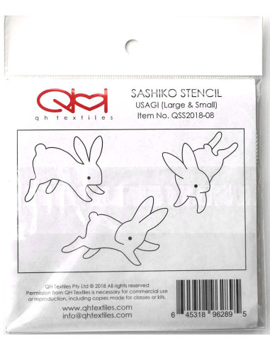 Set de 2 gabarits pour sashiko stencil - Usagi