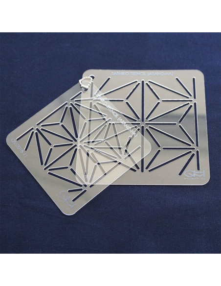 Set de 2 gabarits pour sashiko stencil - Asano-Ha