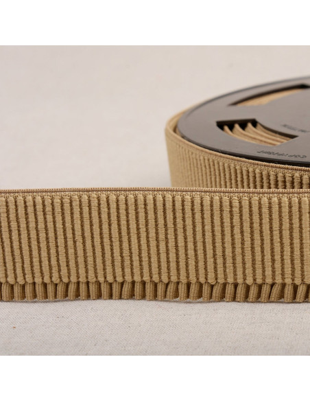 Élastique bord côte pour jupe - Beige