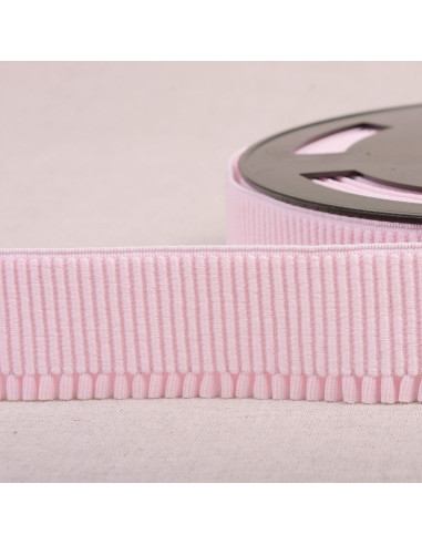 Élastique bord côte pour jupe - Rose