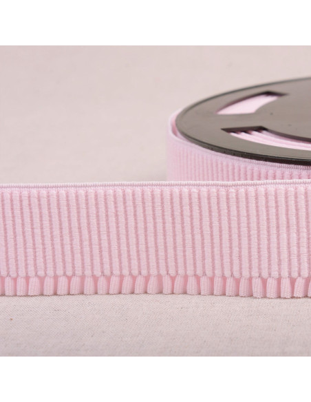 Élastique bord côte pour jupe - Rose